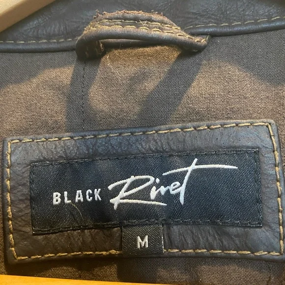 Black Rivet Brown Leather Jacket - Picture 3 of 8